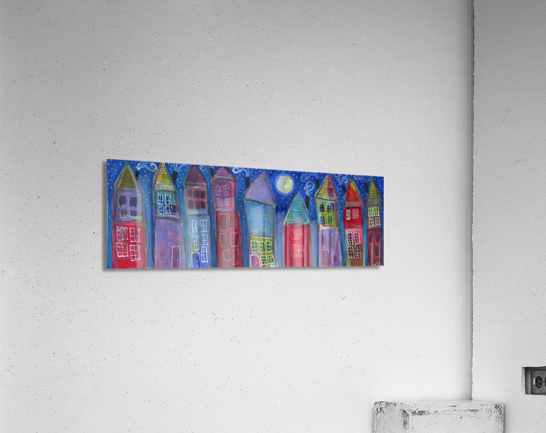 Night Row Homes Acrylic Print