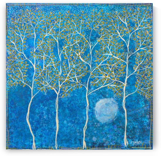Four Trees And A Full Moon by Dar James