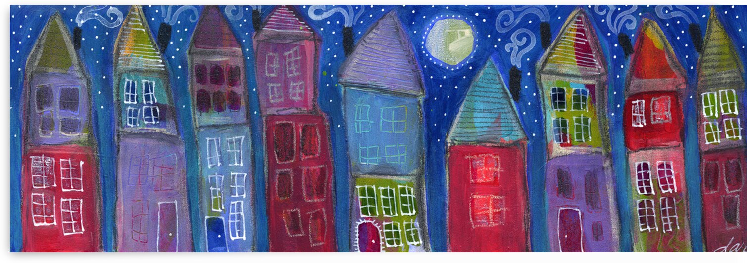 Night Row Homes by Dar James