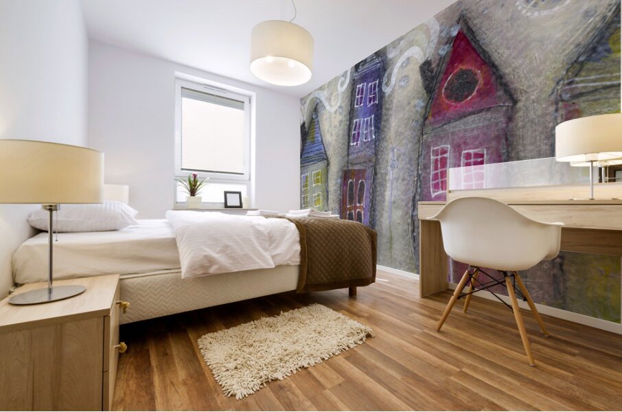 Joyful Row Homes Mural print