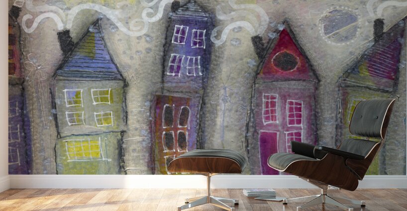Joyful Row Homes Wall Murals