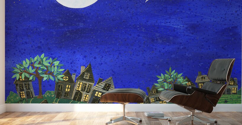 Nighttime Neighborhood Wall Murals