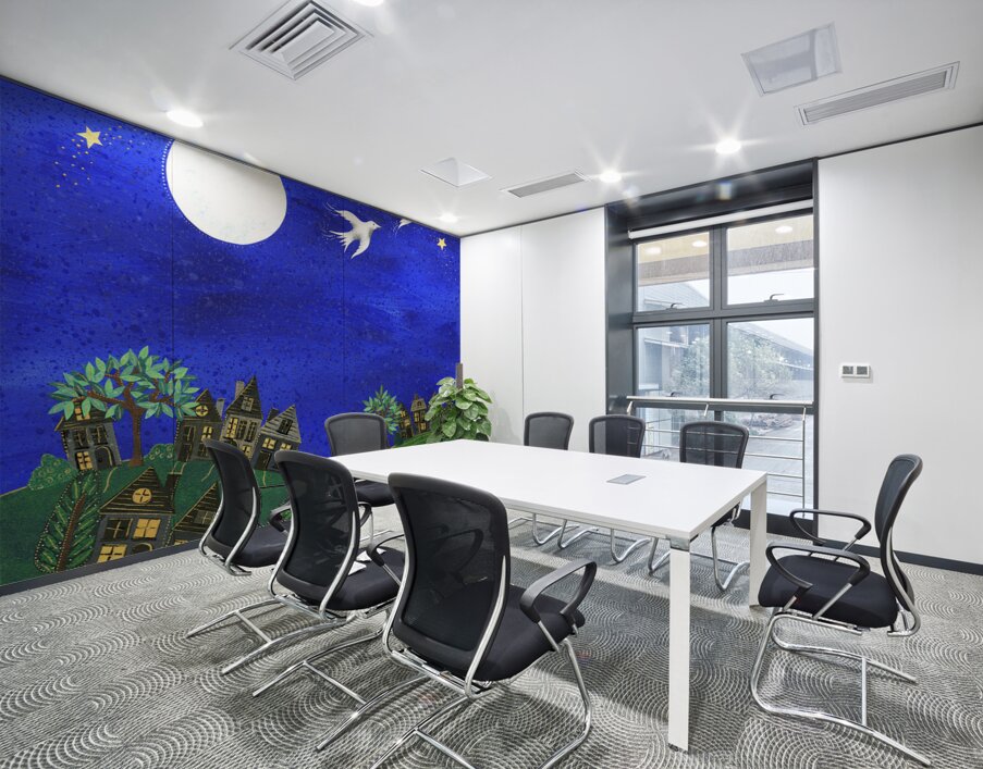 Nighttime Neighborhood Wall Printing