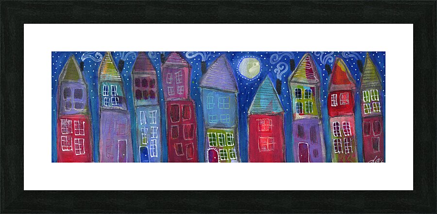 Night Row Homes Picture Frame print