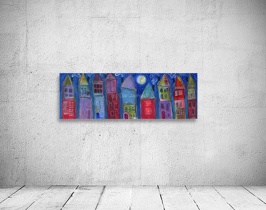 Night Row Homes Wall Preview