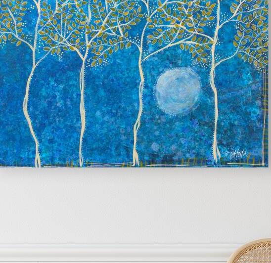 Four Trees And A Full Moon by Dar James