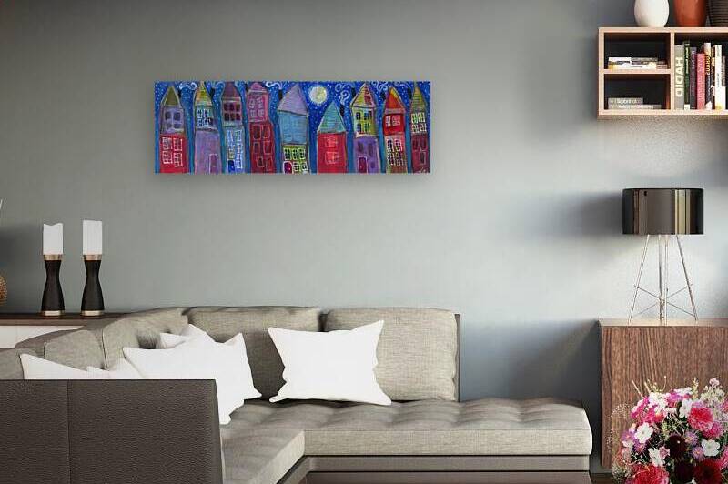 Night Row Homes by Dar James