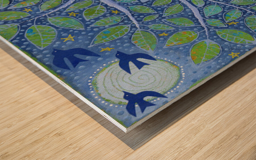 A Starlit Spring Evening Wood print